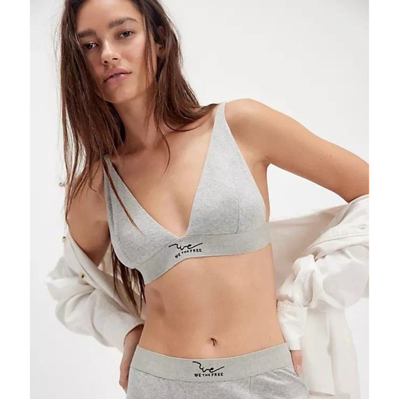 Free People Other - We The Free People Intimately Bralette Gray Adjustable Straps Clasp Closure L
